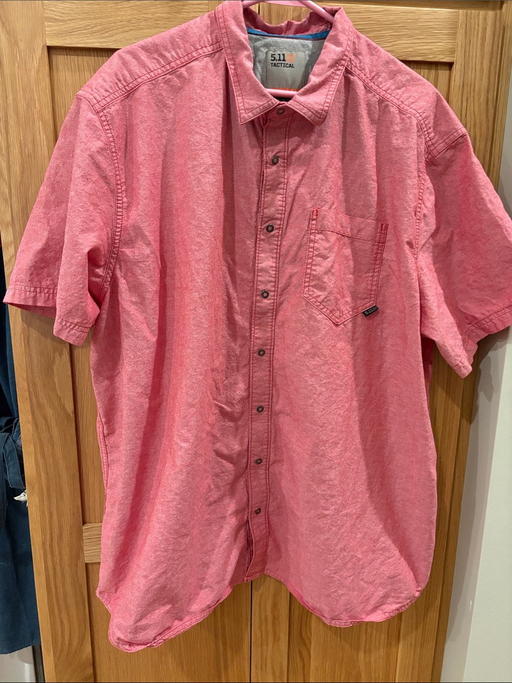 5.11 Tactical Men’s 2XL Short Sleeve Snap Down Shirt - Light Red